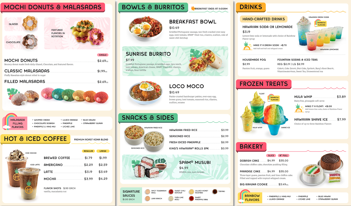 Hello Hilo Menu - Image 1